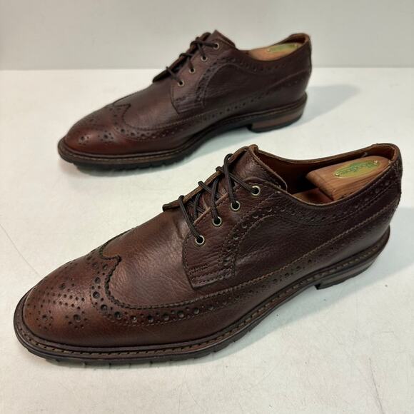 EUC Allen Edmonds x Brooks Brothers Longwing Wingtip Waxed Brown USA 10 D main image 12